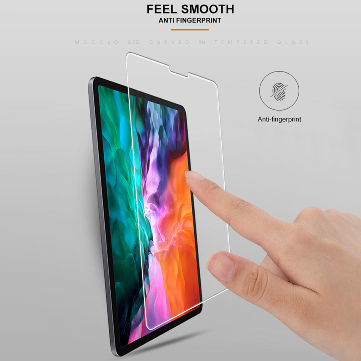 Ochranné tvrzené sklo MOCOLO 2.5D s tvrdostí 9H pro iPad Pro 12.9 (2022) (2021) (2020), čirá průhledná ultratenká ochranná fólie HD Ochranné tvrzené sklo MOCOLO 2.5D s tvrdostí 9H pro iPad Pro 12.9 (2022) (2021) (2020), čirá průhledná ultratenká ochranná fólie HD